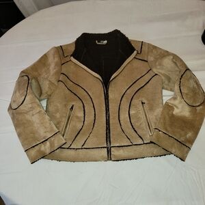 Women's Tan Shearling Jacket